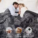 EHEYCIGA Electric Heated Blanket Throw Faux Fur, 10 Hours Auto Shut Off 9 Heating Levels Heating Blanket Throw, Soft Warm Heated Blanket Fast Heating, Faux Fur & Sherpa (Grey)