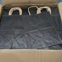 XPCARE 200Pack Paper Bags 8x4.5x10 Inch, Plain Medium Paper Bags with Handles Bulk, Kraft Paper Gift Bag, Retail, Party, Shopping, Favor Bag(Black)