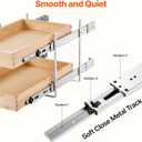 VEVOR 2 Tier Pull Out Cabinet Organizer, 14" W x 21" D Cabinet Drawer, Soft Close Slide out Shelf, Heavy-Duty Sliding Wood Drawer, Adjustable Base Cabinet Organization for Kitchen Pantry Bathroom