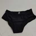 Tempt Me Women Mid Waist Bikini Bottoms - Full Coverage Bathing Suit Swim Bottom Swimsuit Swimwear (Small, Black)