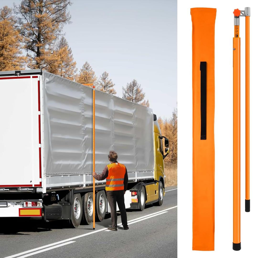 20FT Load Height Measuring Stick, Sturdy Fiberglass Truck Height Stick, Non-Conductive Truck Height Measuring Stick with Carrying Bag & Adjustable Pole, Height Stick for Trucks Car Haulers &Trailers