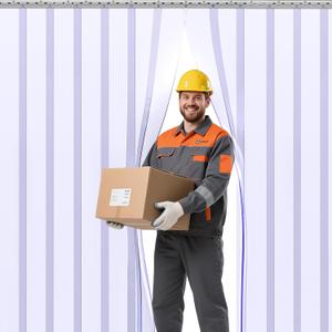 AUURIO Plastic Door Curtain, 80" Height x 36" Width x 0.08" Thickness, 6PCS Clear Smooth PVC Door Freezer Curtains Strips, Insulating Plastic Curtains for Doorways of Walk-in Cooler, Warehouse, Garage