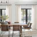 Natural Pinch Pleated Linen Farmhouse Curtains 84 Inches Long for Living Room Bedroom Semi Sheer Light Filtering Privacy Pleat Drapes with Hooks Rings Back Tab Drapes Cream Ivory