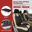 Car Seat Covers Full Set, Split Waterproof Polyester Mesh Vehicle Front and Rear Seat Protectors, All-Weather Automotive Interior Chair Cushion, Universal for Automobile RV Truck (Beige)