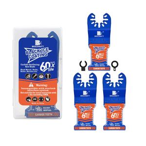 Obsidian Carbide Oscillating Saw Blades,3pcs Multi Tool Blades Quick Release for Soft Metal, Nails, Bolts and Screws, Rebar, Copper Pipe