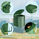 Portable Camping Toilet, Folding Toilet for Adults with Lid and Retractable Toilet Paper Holder, Waterproof Porta Potty with Carry Bag and Disposible Liners for Hiking, RV Travel, Road Trips, Green