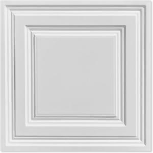 2ft x 2ft Drop Ceiling Tiles, White Icon Relief Ceiling Tiles 24 x 24in.Waterproof, Washable and Fire-Rated - Reusable - High-Grade PVC to Prevent Breakage Cover 48 Sq. Ft, Pack of 12 Tiles