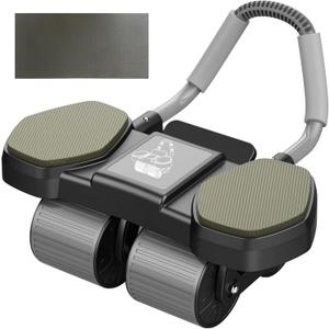 Auto-Rebound Ab Roller With Multifunctional Fitness Board,Core Strength Training, Push-Up Plank Stand, Ab Workout Equipment