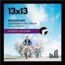 13x13 Picture Frame with Shatter-Resistant Glass - Signature Collection - Gallery Style Frames Made of Engineered Wood - Square Frame for Wall Display - Black