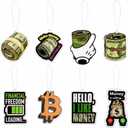 8Pcs Car Air Freshener, Hanging Paper Car Freshener with Funny Money Design, Long Lasting Fragrance for Car, Office & Home Decor Gift
