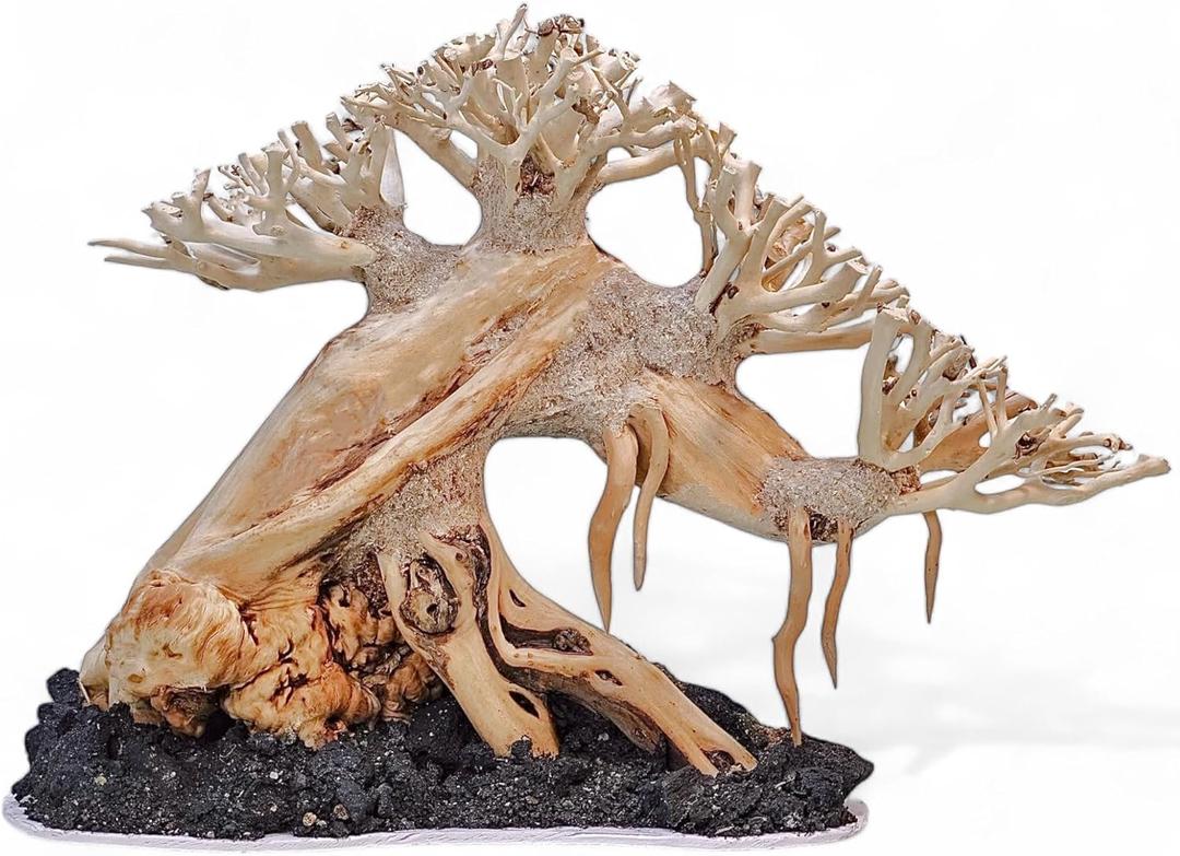 Azil Bonsai Driftwood Aquarium Tree for Aquarium Decor Fish Tank Decorations (10.1'' Length)