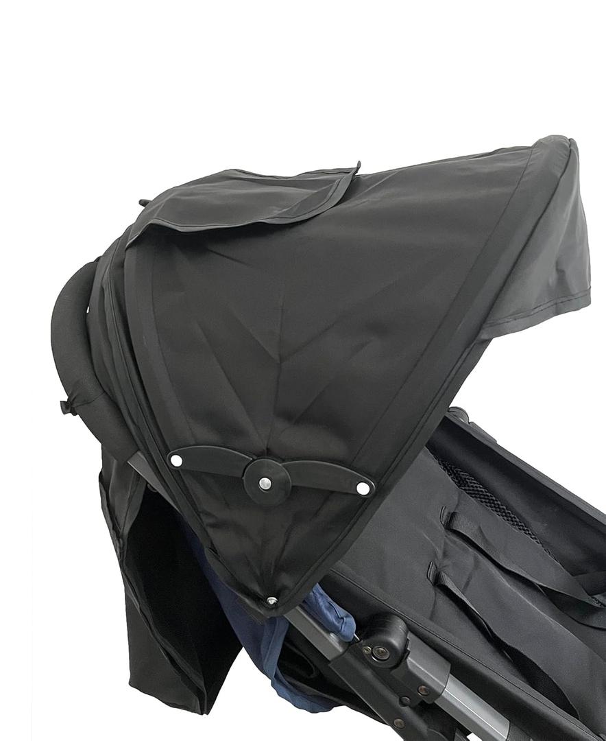 Baby Stroller Sun Shade Cover Stroller Sun Canopy Awning for Pram Pushchair Buggy Parasol Sun Umbrella with Pockets Mesh Window Adjustable Retractable (black lie-down stroller cover)