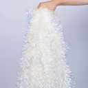 YUKL Iridescent White Christmas Tinsel Garland 49.2Feet Christmas Garland Xmas Tree Decoration Xmas Garland for Twist Hanging Ceiling Indoor Outdoor Christmas Tree Decorations