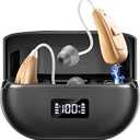 OTC Hearing Aids for Seniors & Adults - Rechargeable, 25+ Hour Battery Life, Advanced Noise Cancellation, 5-Level Volume & Memory, Clear Sound, Comfort-Fit