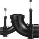 Valterra Ell Double Rotating Valve, Mess-Free Waste Valve for RV's, Campers, Trailers, 3" Hub x 1.5" Hub x 3" Bayonet Cap