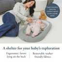 Inglesina Welcome Pod Baby Lounger, Balance Green - U.S. Compliant Infant Lounger for 0-8 Months - with Ergonomic Support for Supervised Tummy Time & Play - Breathable Bamboo & Cotton