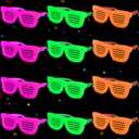 Mega-L 12 Pcs Glow in The Dark Glasses, Glow in The Dark Party Supplies, Neon Fluorescent Blacklight Eyeglasses Party Favors, Glow Photo Booth Props Eyewear Accessories for Women, Men, Adult Halloween