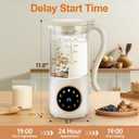 Dancongtea 48 oz Nut Milk Maker Machine with 16 Blades, 8 in 1 Automatic Homemade Almond, Oat, Soy, Plant-Based Milk and Dairy Free Beverages, Almond Maker, Self-cleaning, Keep Warm/24-Hour Delay