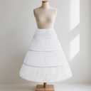 obmwang Girls Petticoat Crinoline 3 Hoop Skirt Petticoats for Girls Underskirt Ball Gown (White)
