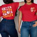 Women's Football Team T-Shirts - Vintage & Casual Short Sleeve Tees for Fans (Red, S)