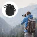 PATIKIL Camera Lens Bag, 2 Pcs 2.8" IDx3.9 H Drawstring Lens Pouch with Thick Protective Neoprene, Lens Case for DSLR Camera Lens, Water Coffee Cups Black