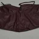 Milumia Women's Pu Leather Cami Top Spaghetti Strap Y2k Party Cropped Tank Tops Size M/L