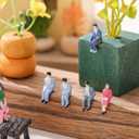 Namalu 50 Pcs 1: 87 0.79" Sitting Pose Scale Mini People Figurines Set Tiny People Colorful Model Miniature Trains Architectural Painted Figures Model Tiny Plastic Figurines for Miniature Scenes