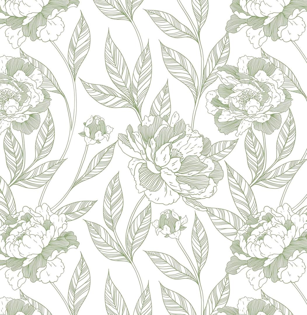 Timeet Peel and Stick Wallpaper Green Floral Wall Paper for Bedroom Removable Self Adhesive Elegant Contact Paper Decor 17In  197In