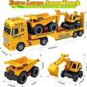 3-in-1 Construction Truck Toys for Kids Ages 3-6 - Inertia Semi Trailer with Excavator & Dump Truck, Light and Sound Play Vehicles
