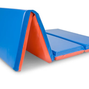 ProSource Four-Fold Kids Rest Mat, 2-inch Thick Sleeping Mats for Kids, Foam Folding Mat for Child Comfort, 48-in - Blue/Red 5 Pack