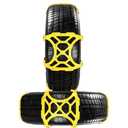 VaygWay Car Snow Tire Chains - All Season Yellow Snow Chains- Emergency Vehicle Anti-Slip Tire Chains for Cars, SUVs, & Trucks (Yellow, 6 Pack)