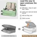 Expandable 24-Inch Checked Luggage with Mute Brake Wheels Airline Approved Hard Shell Suitcases with Front Pocket Top Opening Luggage with TSA Lock for Short Business Travel, Jade Cyan