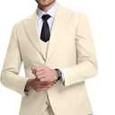 Mens Suit Slim Fit 3 Piece Double Breasted Suit Men Formal Tuxedo Set Casual Wedding Prom Groom Suits (XXXL)