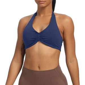Aoxjox Women's Workout Sports Bras Fitness Halter Bra Yoga Crop Tank (Blueberry, XX-Small)