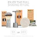 Bambaw Double Edge Safety Razor for Men & Women, Metal Razor with 5 Double Edge Safety Razor Blades, Eco-Friendly Razor Silver