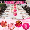 Tigeen Breast Cancer Awareness Decorations Pink Breast Cancer Pumpkin Flower Tabletop Centerpieces with Pink Ribbon Pattern for Fall Home Office Charity Party Decor