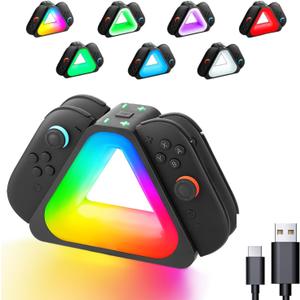 Charging Dock for Nintendos Switch 2,Switch 2 Joycons Dock for 4 Joycon,Joycons Charger Stand Station with LED Indication and USB Type-C Charger Cable