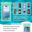 NEPHI IP68 Waterproof Phone Pouch 2 Pack-Up to 8.0"Adjustable Neck Lanyard Floating Waterproof Phone Case for iPhone,Phone Dry Bags for Vacation Beach Pool Travel Essentials (Aqua Green white 4 pack)