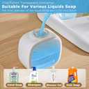 Automatic Liquid Soap Dispenser, 17oz/500ml Touchless Rechargeable with 4-Level Adjustable & IPX5 Waterproof - Level Display for Wall/Tabletop Use in Bathroom, Kitchen, White