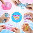 Chridark Ice Cube Fidget Toy for All Ages: 4 Pcs Sensory Squishy Fidget Toys, Square Stress Balls, Classroom Prizes, Anxiety Relief Stress Cube Gift for Kids Teens Adults
