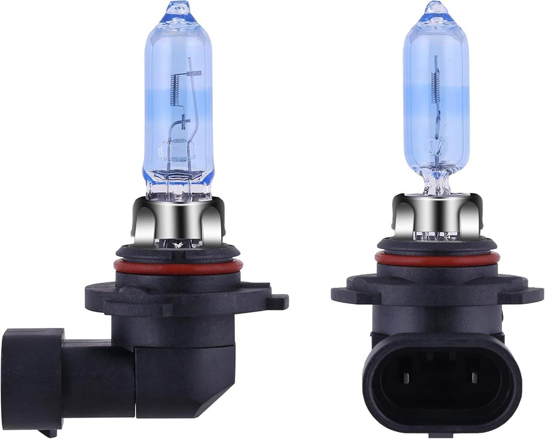NEWBROWN 9005 Headlight Bulbs HB3 Halogen Bulb 5000K Super White Light Long Life Replacement P20D 12V/60W (9005/HB3, 2 Pack)