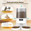 Automatic Cat Feeder with App Control, 5L Food Dispenser for 2 Cats, 2.4/5G WiFi, Dual Power, Programmable Portions, Anti-Jam & Fresh-Lock, Stainless Steel Bowls, Easy to Clean