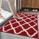 SHACOS Door Mats 24"x36" Non Slip Washable Doormats Rubber Backing Entryway Front Door Entrance Entry Rug Floor Mat for Home Kitchen Laundry, Red