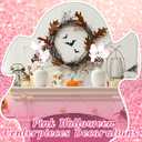 2 x Soulchen 24 Pcs Glitter Pink Ghost Centerpiece Sticks Halloween Ghost Boo Theme Party Table Topper Centerpiece Decorations for Halloween Party Baby Shower Supplies