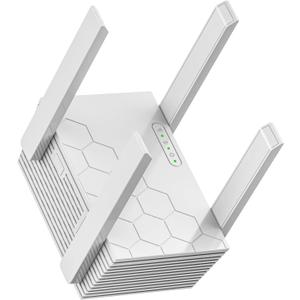 WiFi Extender Signal Booster Dual Band 5.8GHz&2.4GHz, WiFi Booster for Home Covers Up to 10200 Sq.ft and 45 Devices, Wireless Signal Amplifier 1200Mbps WiFi Repeater w/Ethernet Port, 1-Tap Setup