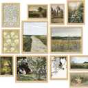 97 Decor Vintage FRAMED Wall Art - Framed Vintage Wall Art Prints, Vintage Posters For Room Aesthetic, Lanscape Prints For Walls Decor, Moody Gallery Pictures Botanical Paintings For Home Bedroom (BEIGE FRAME)