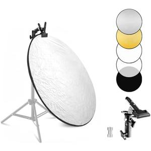 Selens Portable 24inch/60cm Light Reflector with Clamp,5 in 1 Collapsible Multi Disc Photography Reflector Translucent,Silver,Gold,White,Black for Studio Photography Lighting and Outdoor Lighting