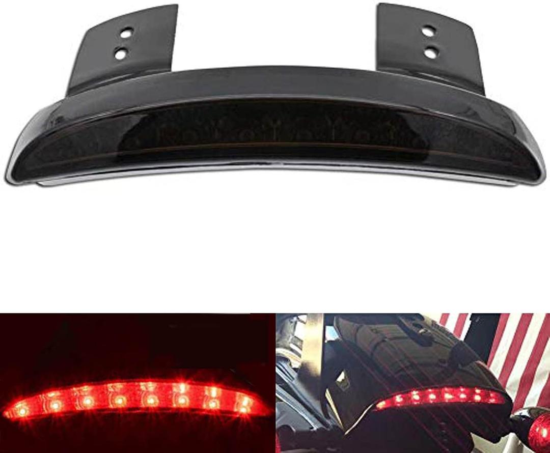 1PC Motorcycle Tail Light Chopped Rear Fender Edge LED Brake Light License Plate Light Stop Running Light for Har*ley Sport-ster XL 883N 1200N XL1200V XL1200X (Smoke Shell)
