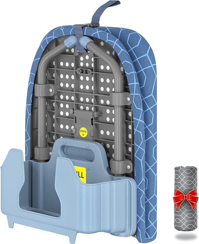 APEXCHASER Ironing Board Small with Iron Holder, Tabletop Small Iron Board with 2 Heat Resistant Ironing Covers, Portable Tabletop Ironing Board with NonSlip Feet for Home Travel Use