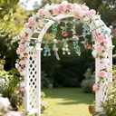 Flower Banner Garland, Baby Shower Decorations, Floral for Enchanted Garden Party, Wedding Wild One Bloom Baby Shower Birthday Fairy Tale Tea Market Spring Supplies Girl Woodland Party (1 Pcs, Green Pink)